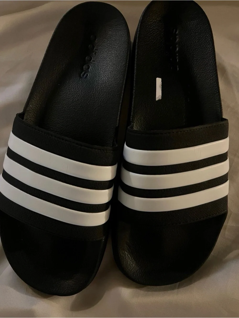 adidas Black and White Women's Slide Sandals